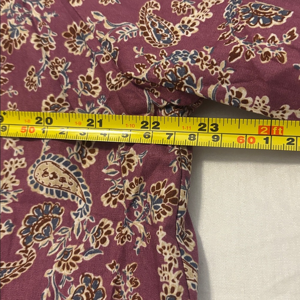 Avara Hadley Peasant top mauve paisley SZ XL 100% cotton puffy sleeve boho NWT - Picture 7 of 12